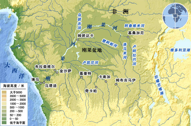 刚果河流域图