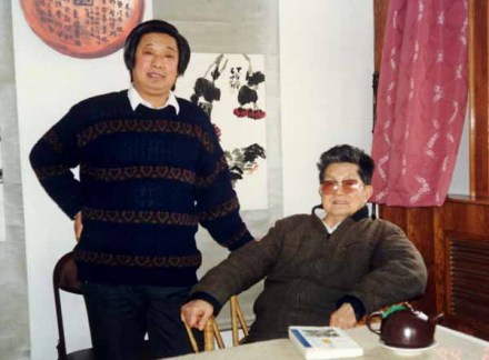 崔子范老先生与著名画家孙泳新先生