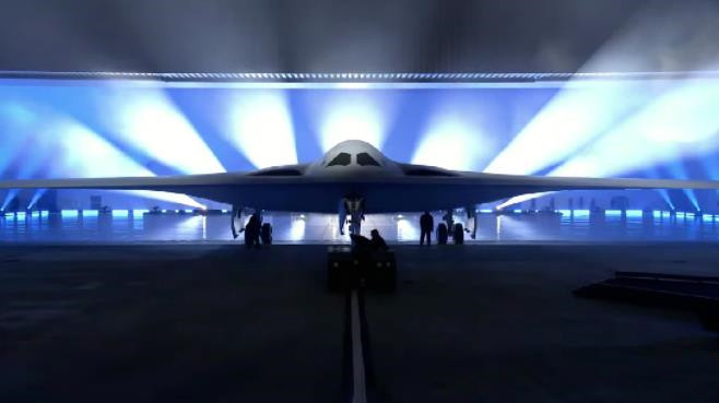 B-21轰炸机（图自美国爱德华兹空军基地视频账号直播截图） 