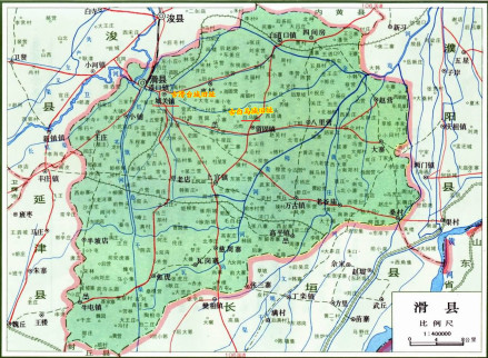 古滑台城、古白马城址图示 
