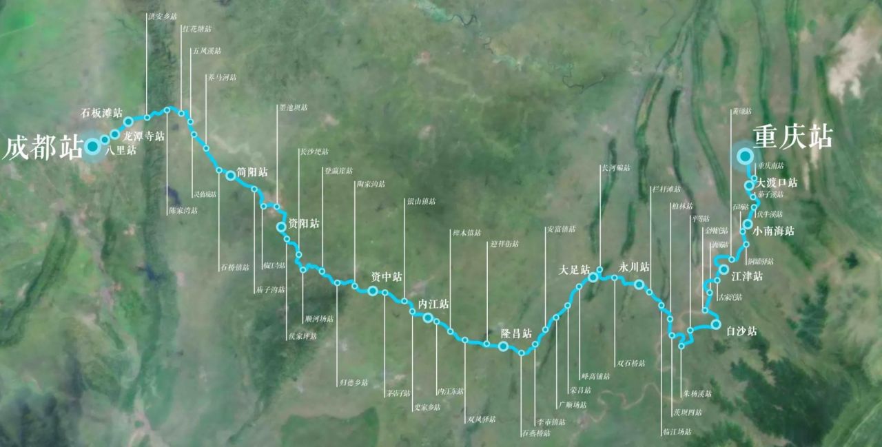 成渝铁路线路走向示意图