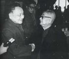 与邓小平握手