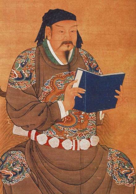 岳飞坐像为南薰殿旧藏历代名臣像。
