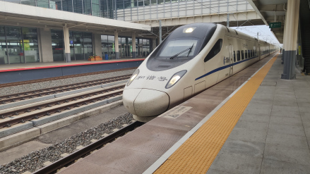 大庆东站2站台上的CRH5A型