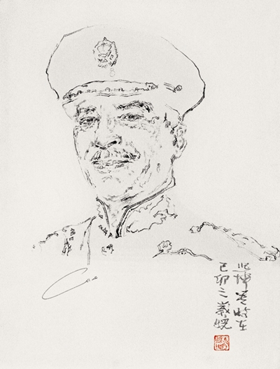 约旦国王侯赛画像