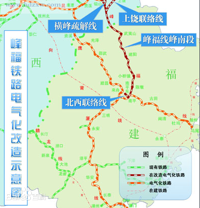 峰福铁路线路示意图