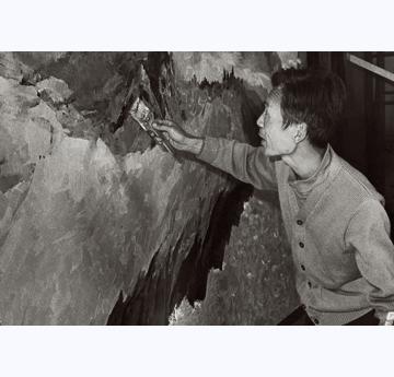 1979年春，吴冠中作巨幅油画《长江三峡》