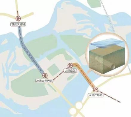 下穿松花江过江隧道示意图