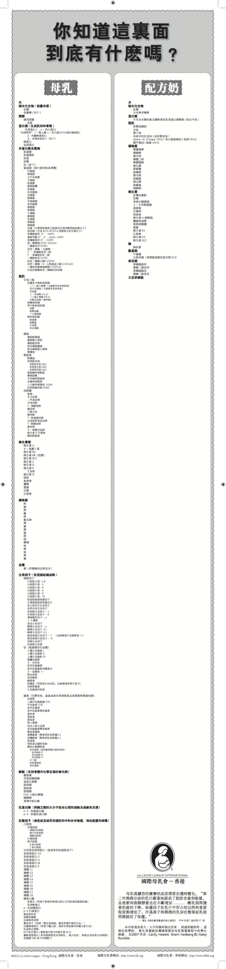 母乳与配方奶对比