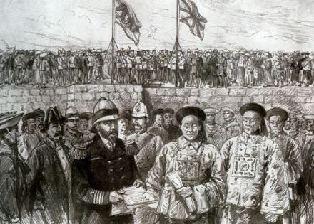铜版画《英国租借威海卫》