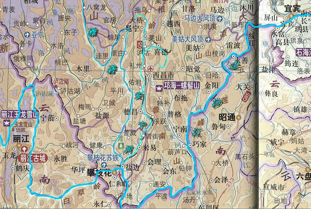 安宁河的位置及干流走向