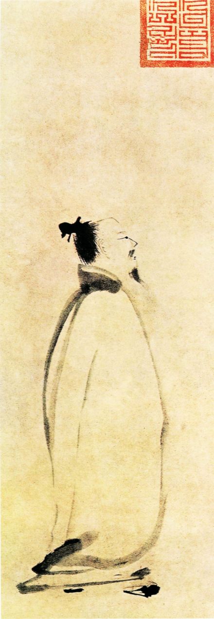 《李太白行吟图》，梁楷
