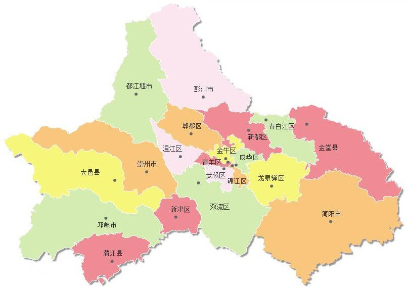 成都市行政区划图