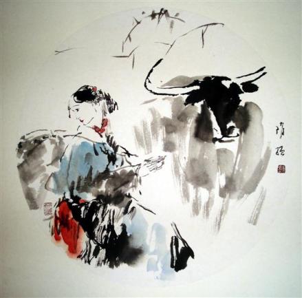  隋强人物画