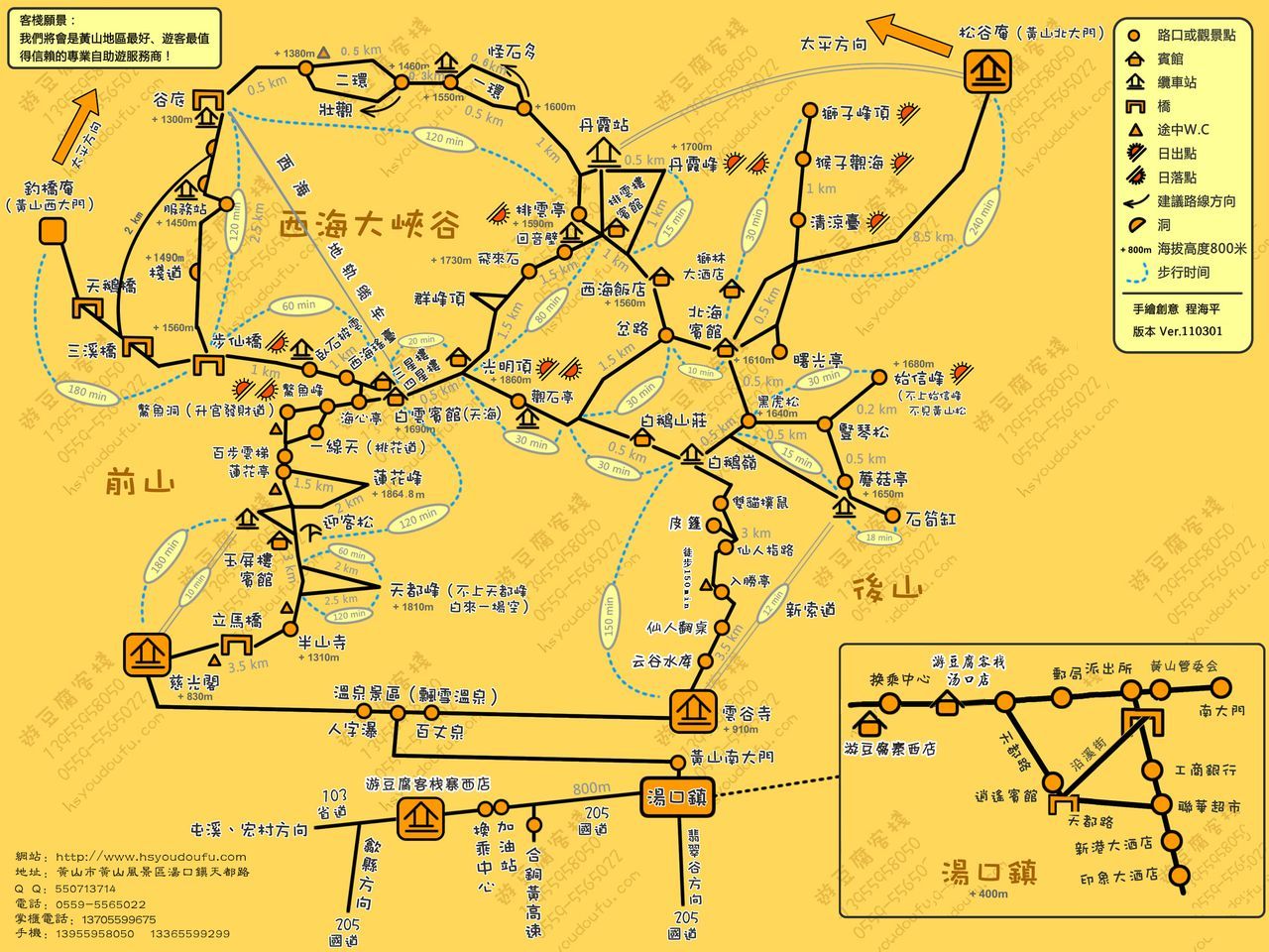 黄山登山线路图