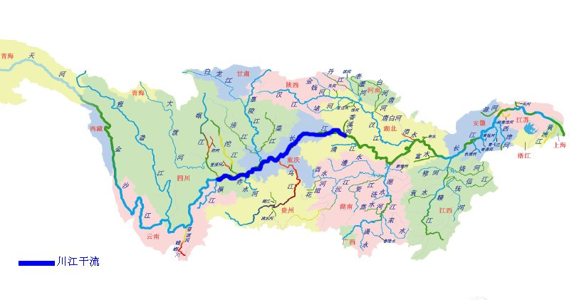 长江干流川江段位置示意图