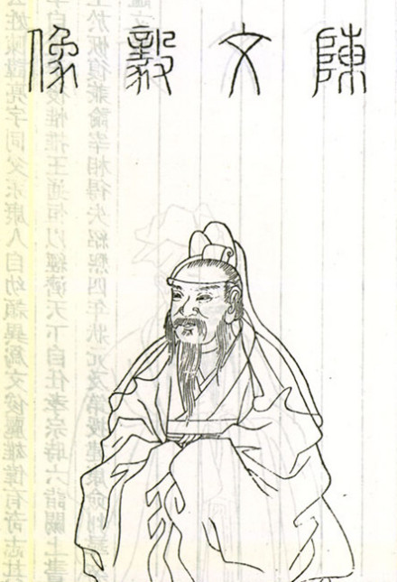 陈亮半身像，取自清顾沅辑，道光十年刻本《古圣贤像传略》