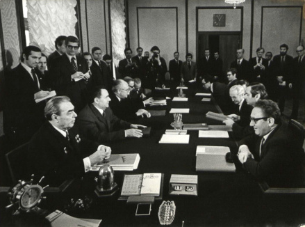 1974年在莫斯科基辛格与勃列日涅夫会谈