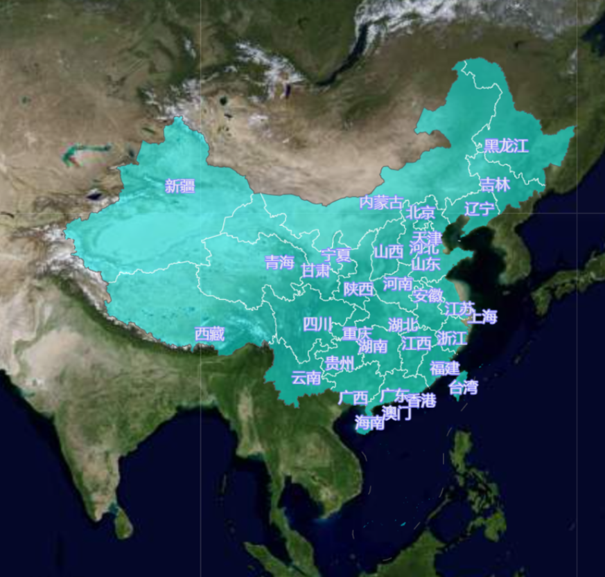 芫荽中国省级分布图 