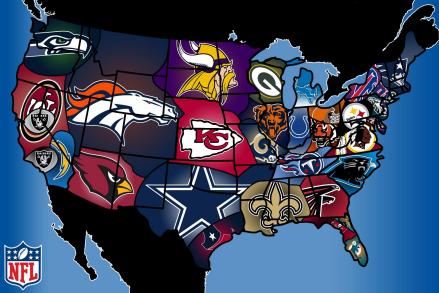 NFL球队分布图