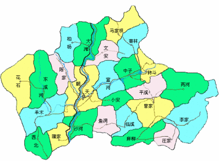 朝天区区划图