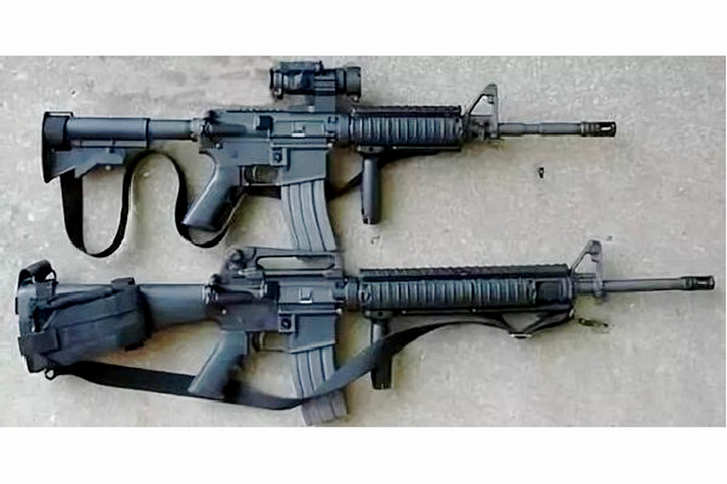 M4卡宾枪（上）、M16步枪（下）