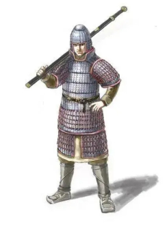 中国汉代武士甲装(环首刀)