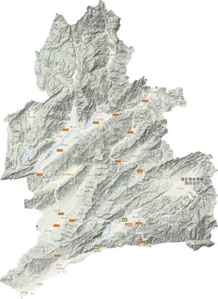 德宏傣族景颇族自治州地形图