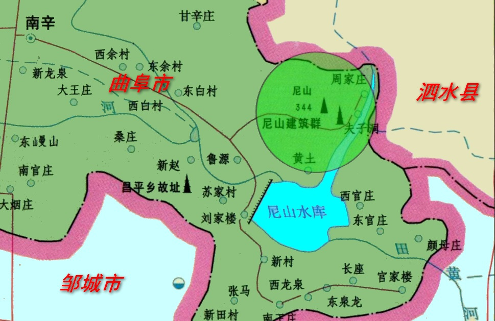尼山的位置示意图