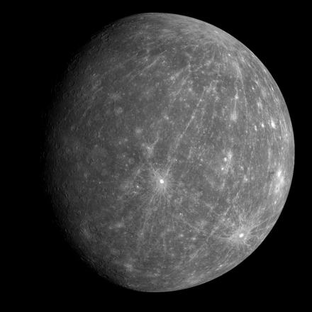 信使号太空船拍摄水星合成影像。