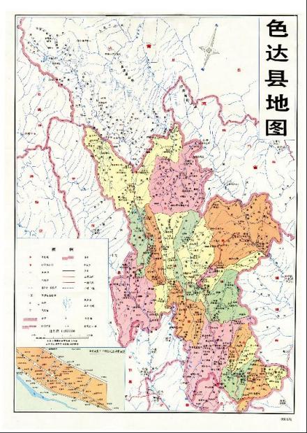 色达县行政地图