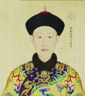 郎世宁《乾隆及后妃图卷》乾隆像