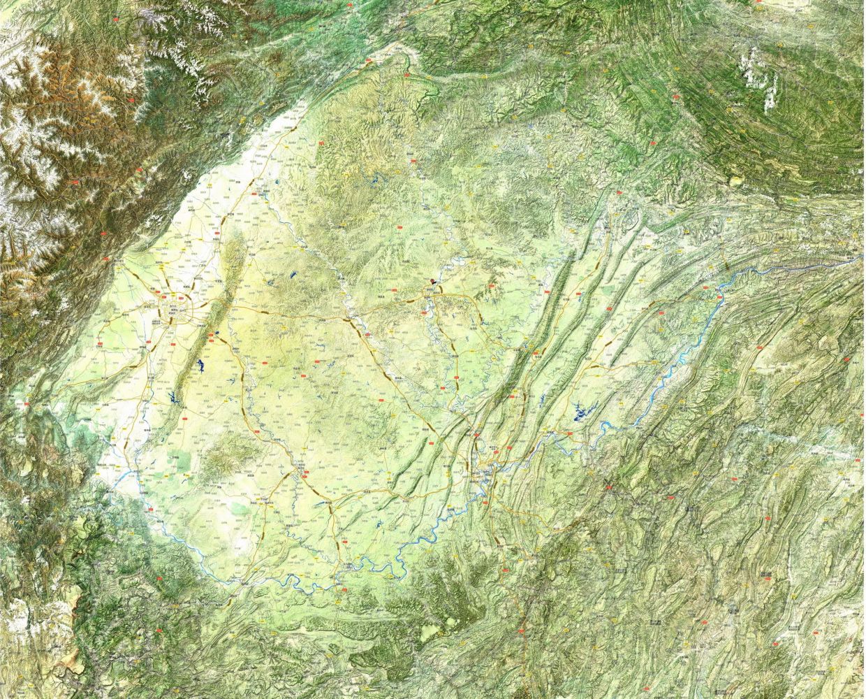 四川盆地形态