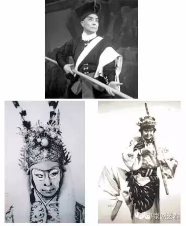 上：盖叫天 左下：张翼鹏 右下：张二鹏
