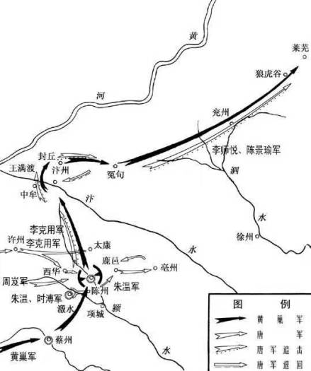 黄巢退出长安后的路线图 