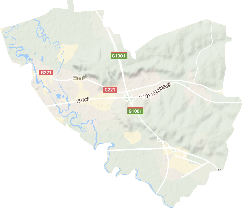 团结镇地形图