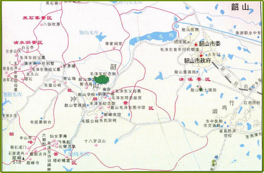 韶山市地图 