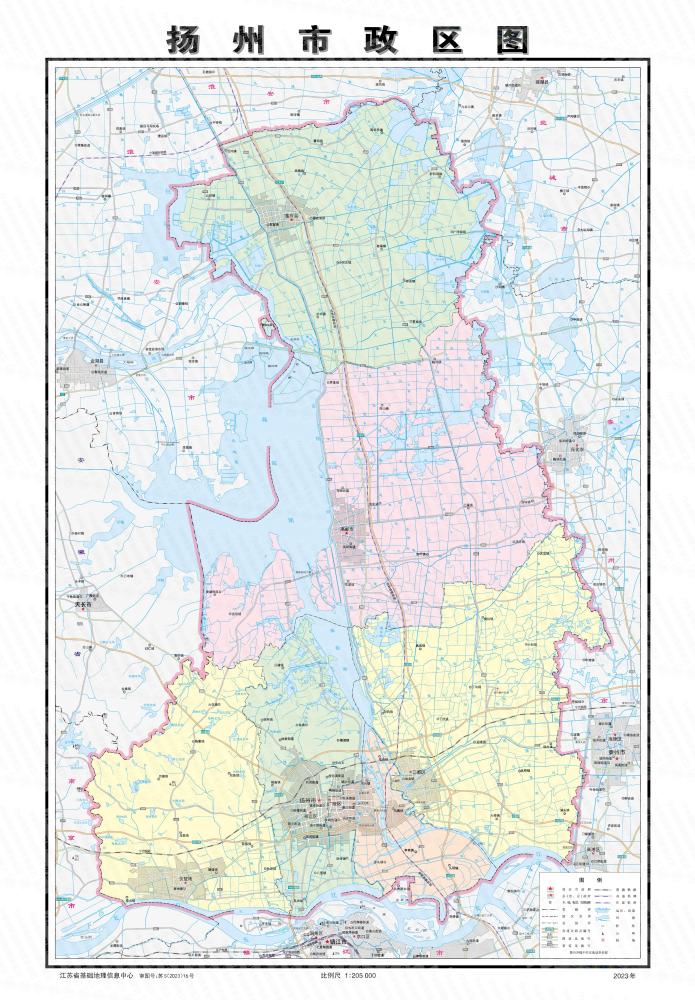 扬州市政区图（2023年） 