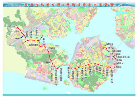 厦门地铁2号线线路图