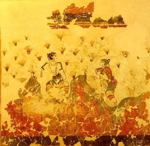 番红花采集者，圣托里尼壁画