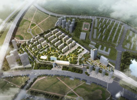 抓马山车辆基地上盖开发效果图