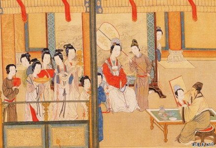明 仇英《汉宫春晓图》（局部）
