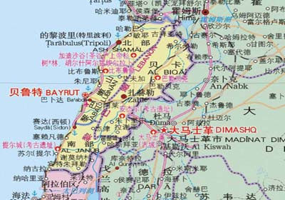 黎巴嫩地图