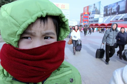 寒潮横扫中国大部分地区 