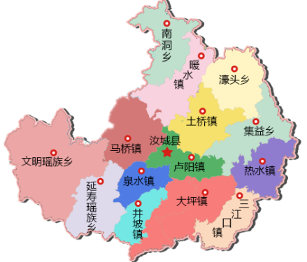 汝城县行政区划图