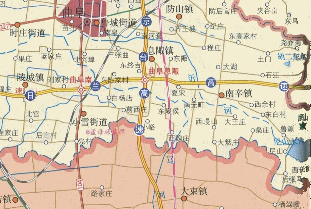 尼山景区交通图