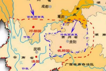 夜郎国范围示意图