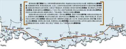 厦深铁路走向示意图