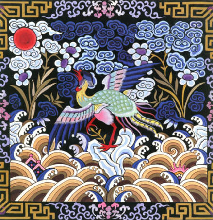 天青紫色补子女官衣 