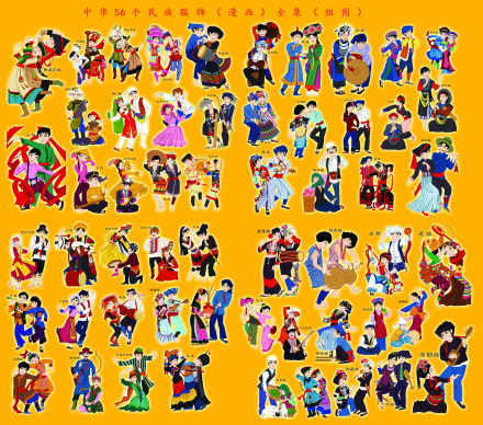 中华56个民族服饰（漫画）全集（组图）